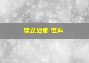 猛龙战鲫 饵料